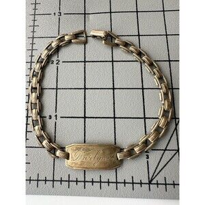 Vintage Kreisler Gold Over Sterling Silver Engraved Bracelet 7”